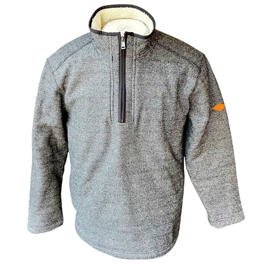 Orvis Classic Collection Men’s Large Blk/ charcoal Sherpa Lined Zip Pullover
